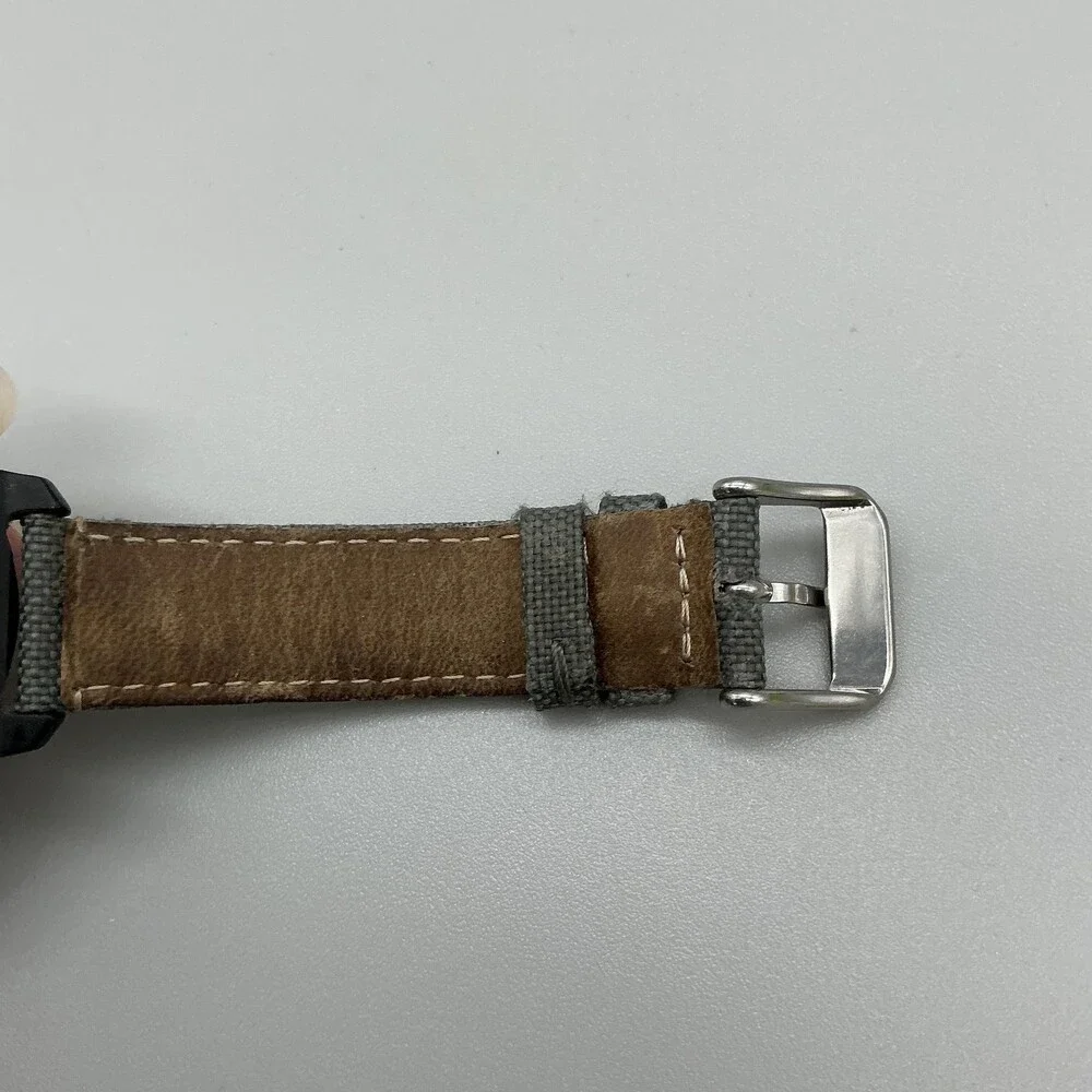 Timex Expedition Indiglo Mens Watch 34mm White Dial Gray Canvas Date New Battery